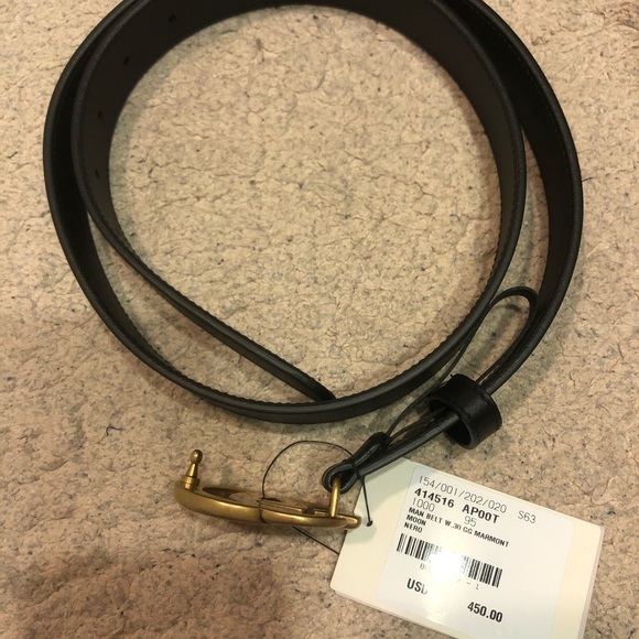 Gucci Leather Belt with Double G Buckle - Men 95 - Picture 6 of 8